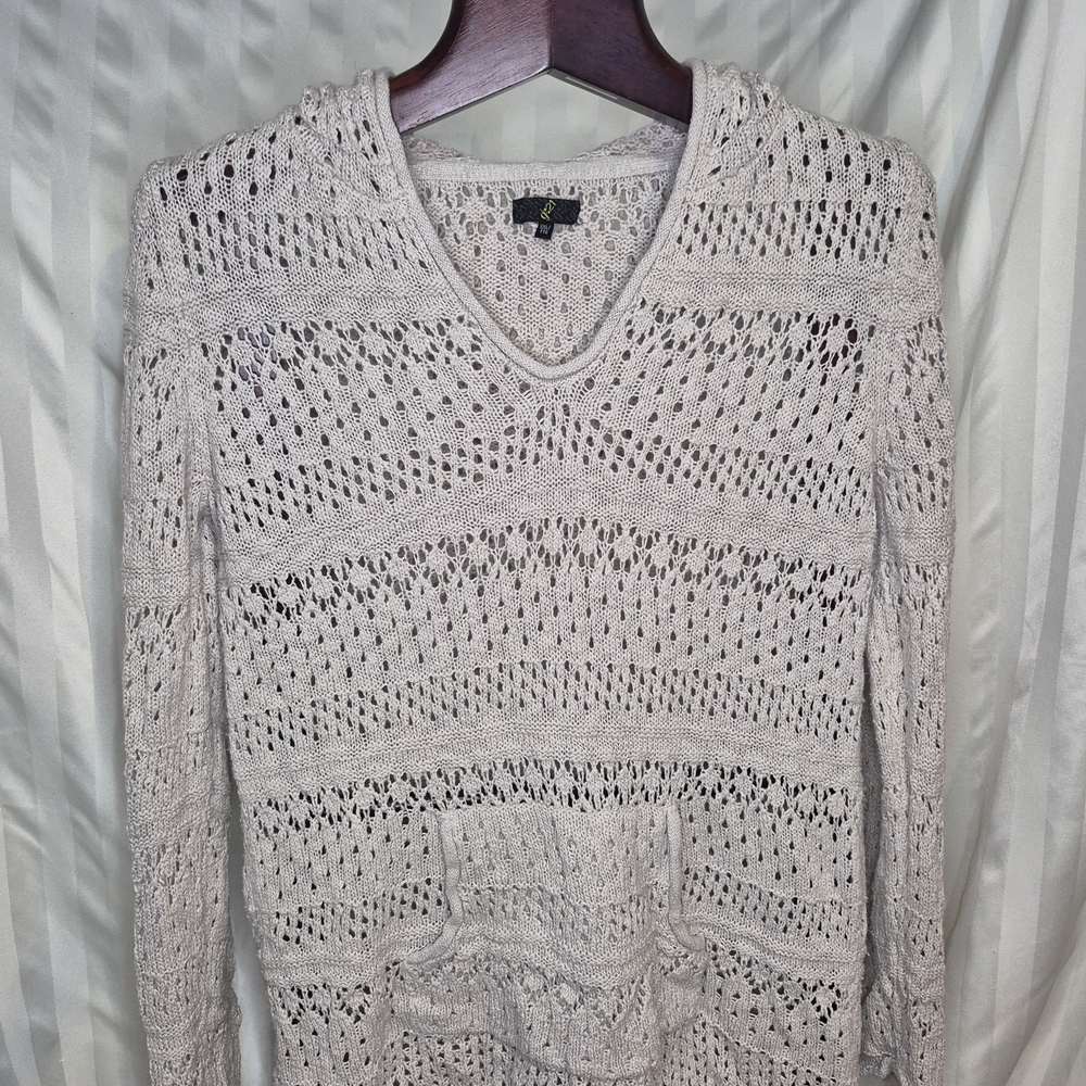 ⚡️2 For $15⚡️Women's Cream Knit Hoodie Sweater Size XXL